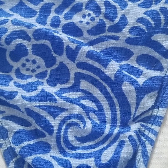 NWOT Blue Floral Print High Waist Bikini Bottom - Picture 2 of 2